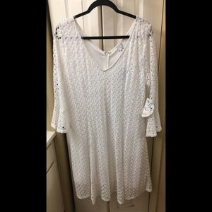 White plus size boho Dress